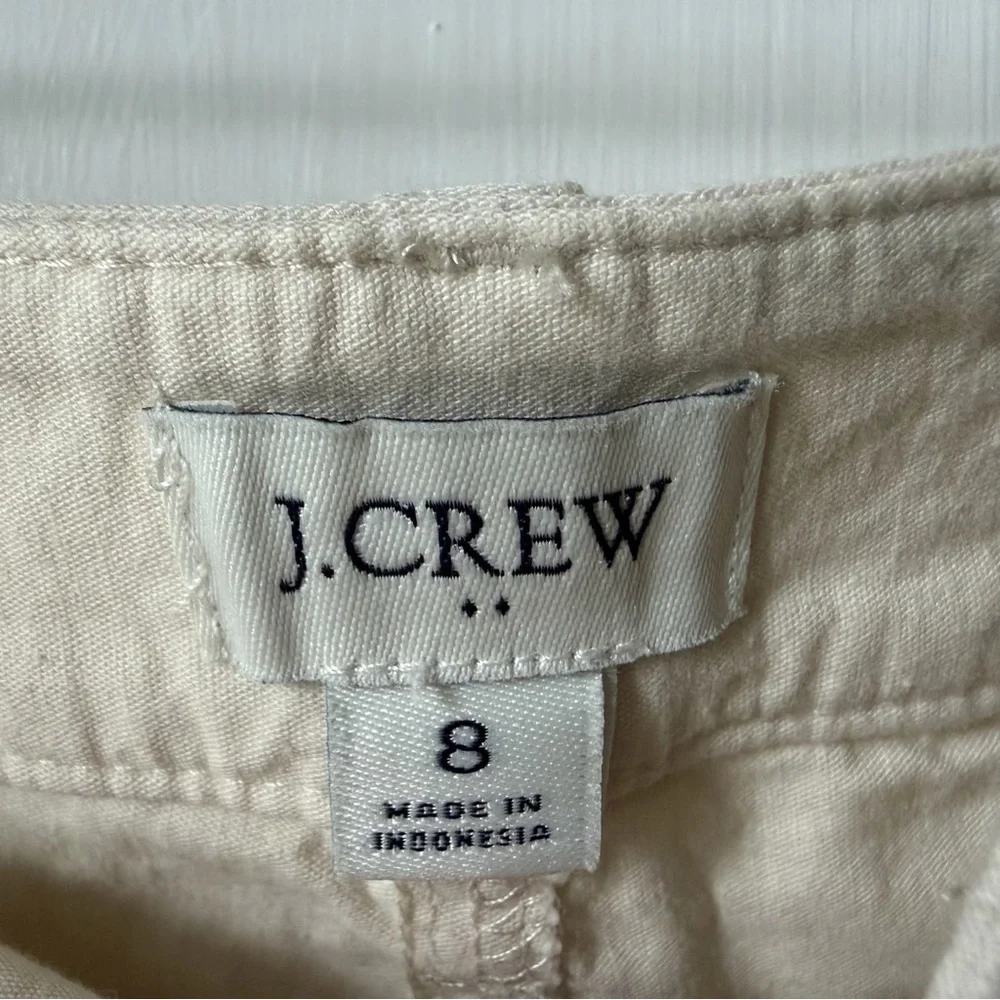J. Crew Cream Cotton Mini Skirt with Patch Pockets Women’s Size 8